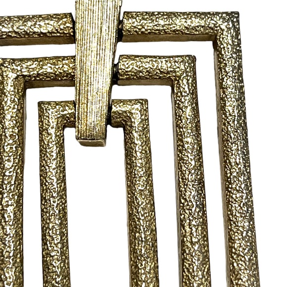 Large Vintage Geometric Sarah Conventey Rectangular Necklace - Picture 5 of 6